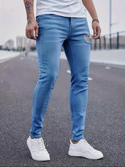 Men's Casual Light Ripped Denim Jeans