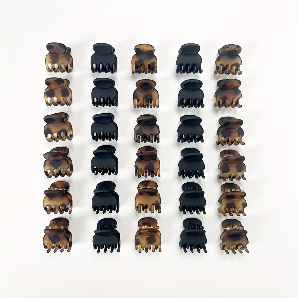 6pcs Vintage Matte Hair Claw Mini Plastic Shark Claw Ponytail Holder