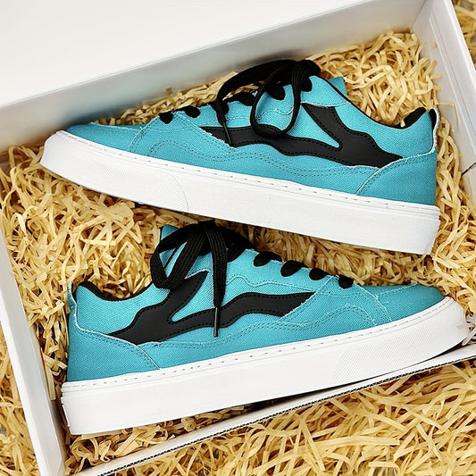 Men's Striped Platform Canvas Skate Shoes