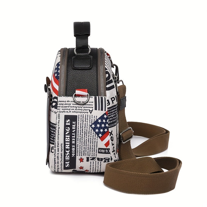 Casual Flap & Letter Pattern Backpack Travel Daypack