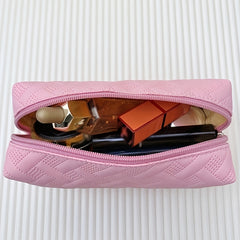 Women's Minimalist Makeup Pouch Zipper Portable Cosmetic Bag
