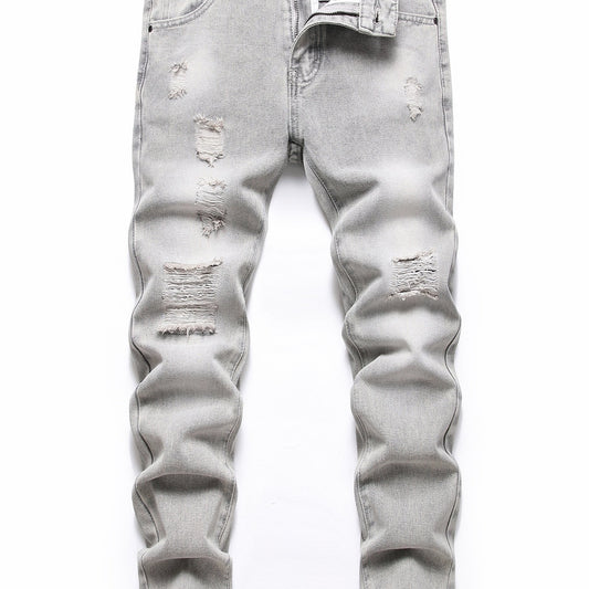 Boys Ripped Jeans Denim Pants Straight Cut Jeans For Spring And Autumn