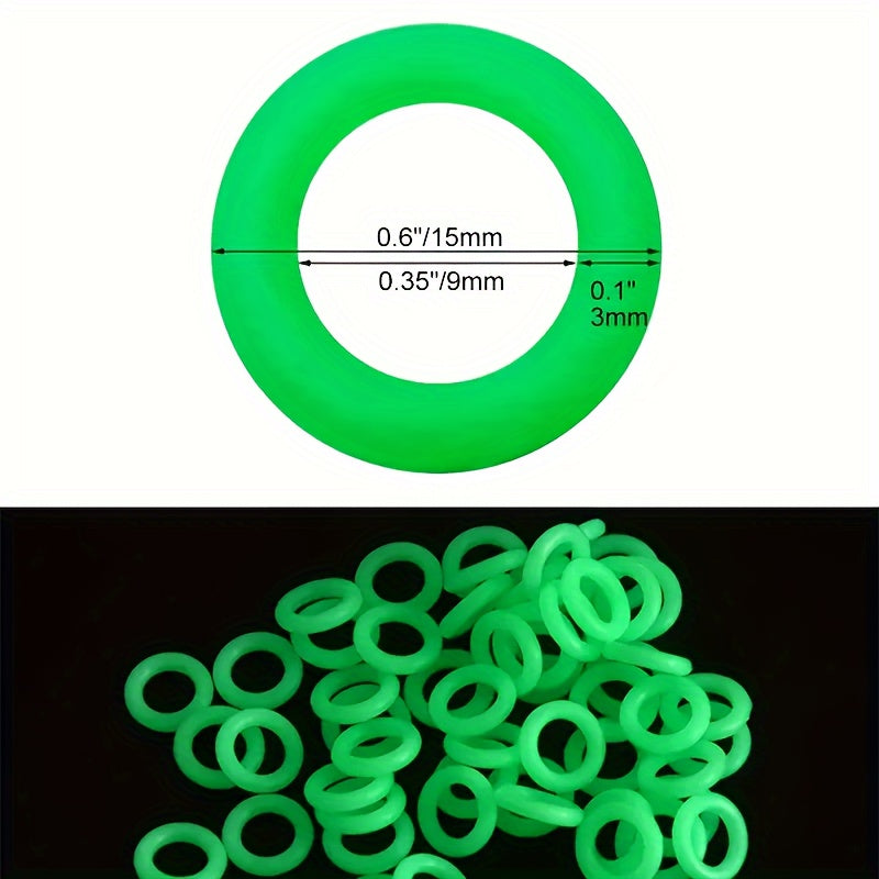 50pcs Green Camping Ground Nail Night Luminous Rings Tents Accessories