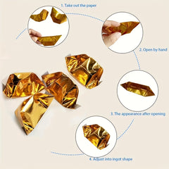 200pcs Thick Paper Golden & Silvery Ingots for Festival
