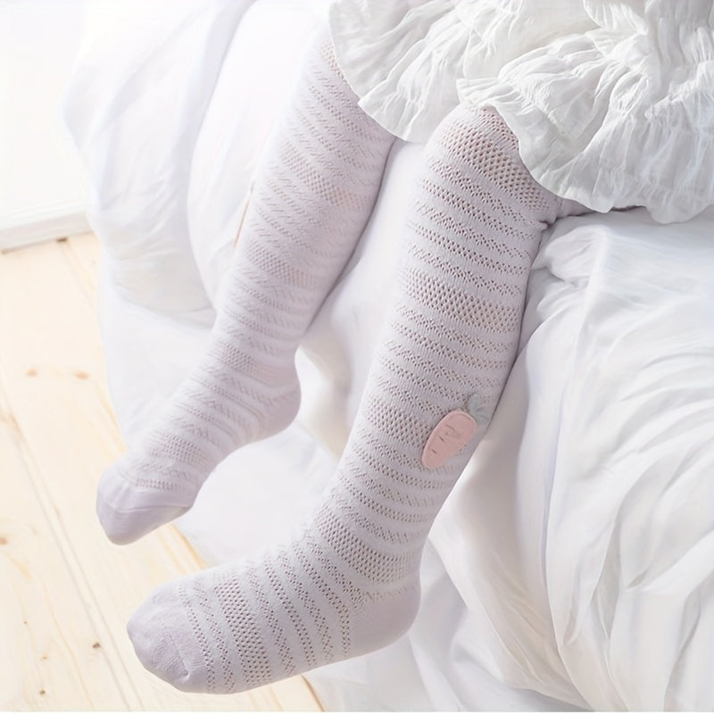 Baby Girls Carrot Decor Pantyhose Mesh Thin Tights For Spring Summer