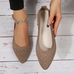 Women's Knit Flat Shoes Lightweight Slip On Shoes