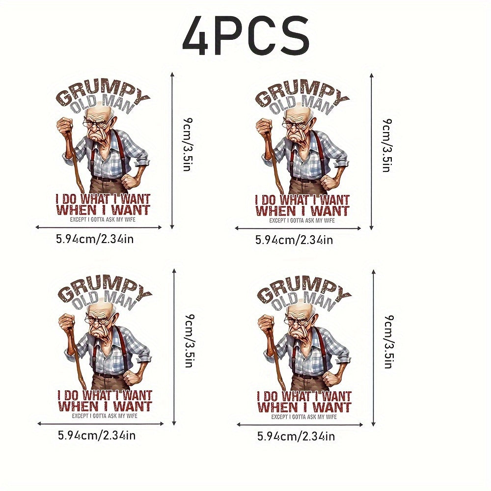 Angry Old Man Quotes Vinyl Stickers - Waterproof Cartoon