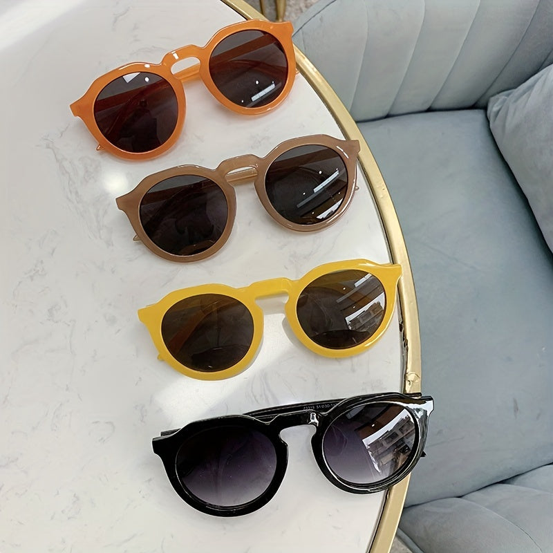 Men's Vintage Round Frame Jelly Sunglasses