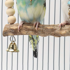 Solid Wood Beads Decor Parrot Bridge Ladder Bird Toy