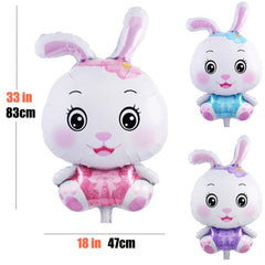 Rabbit Toys Balloon Red Purple Easter Children's Party Decoration