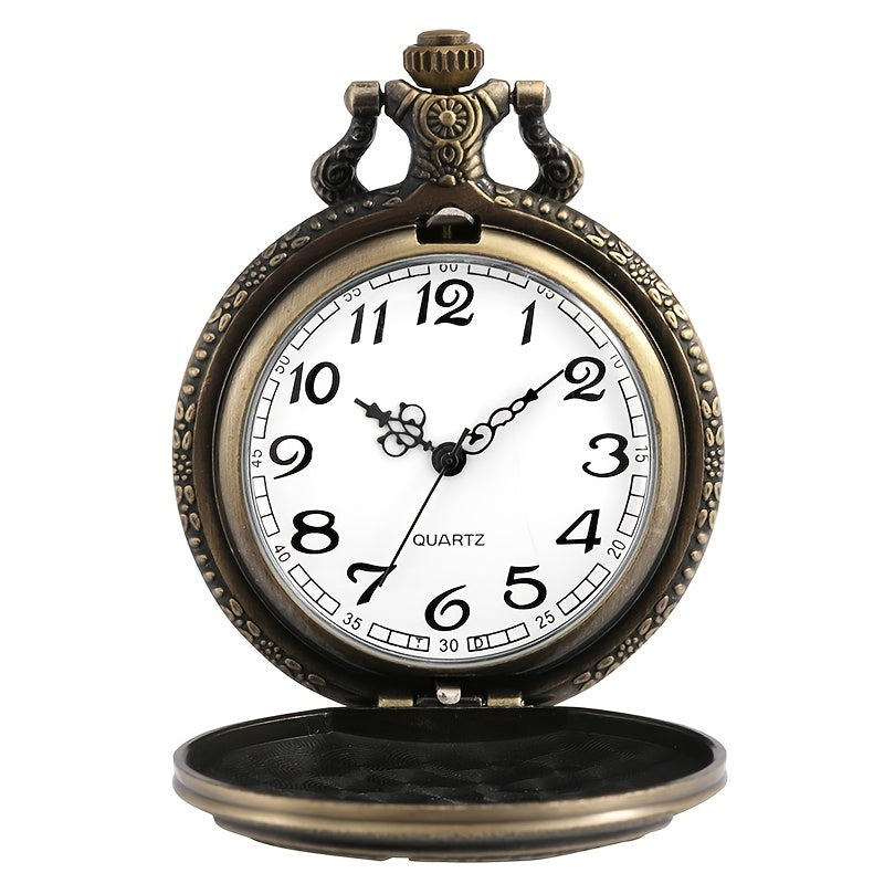 Bronze Santa Claus Merry Christmas Theme Quartz Pocket Watch