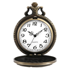 Bronze Santa Claus Merry Christmas Theme Quartz Pocket Watch
