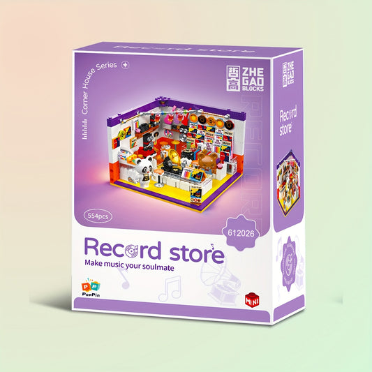 Mini Building Blocks Construction Set for Teenagers Hair Salon & Record Store