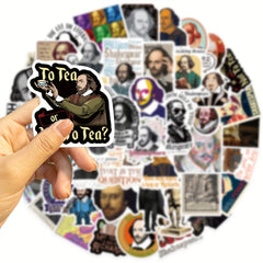 50pcs Shakespeare Portrait Graffiti Stickers Laptop Suitcases Water