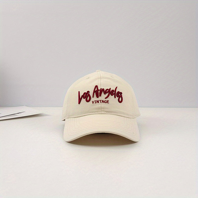 LA Embroidery Baseball Cap Vintage Solid Cotton Dad Hat Unisex