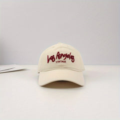 LA Embroidery Baseball Cap Vintage Solid Cotton Dad Hat Unisex