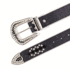 Skull Head Rivet Leather Belt for Jeans Pants