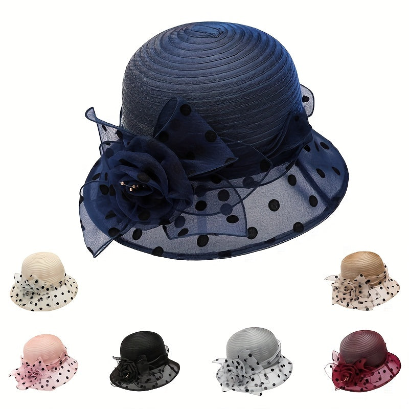 Lace Flower Dotted Bucket Hat Lightweight Sun Hats Women