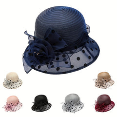 Lace Flower Dotted Bucket Hat Lightweight Sun Hats Women