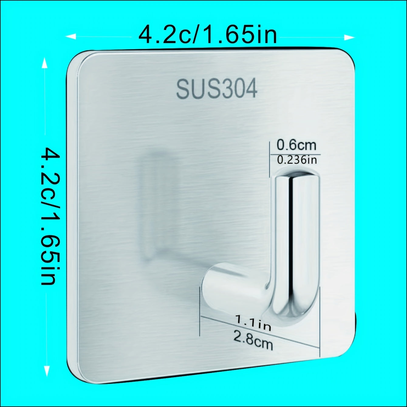 Waterproof Stainless Steel Robe Hook Self Adhesive Bathroom Accessory