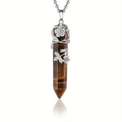 Healing Crystal Point Pendant Necklace Reiki Healing Crystals