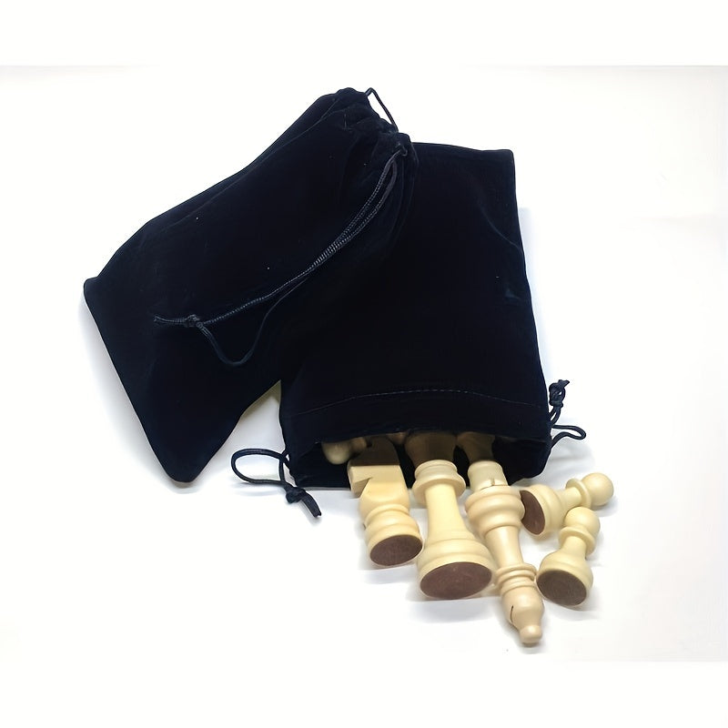 Portable Wooden Chess International Chess Checkers Puzzle Chess Game
