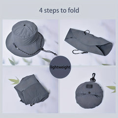 Packable Drawstring Bucket Hat Unisex Lightweight Sun Hats