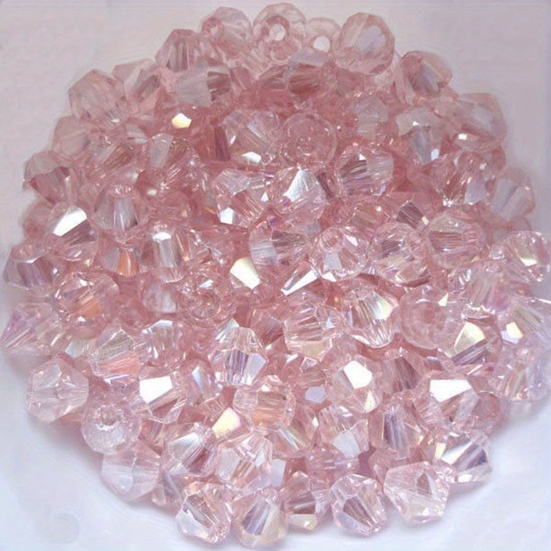 4mm Double Cone Crystal Rhombus Glass Beads DIY Beaded Bracelet Necklace