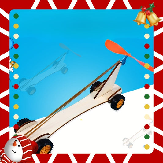 DIY Wind Powered Mini Car Kit Educational Wooden Construction Set