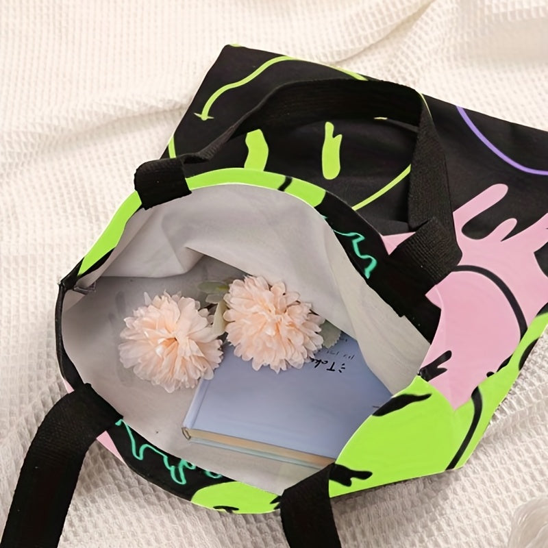 Cartoon Face Painting Tote Bag Large Travel Beach Shoulder Bag