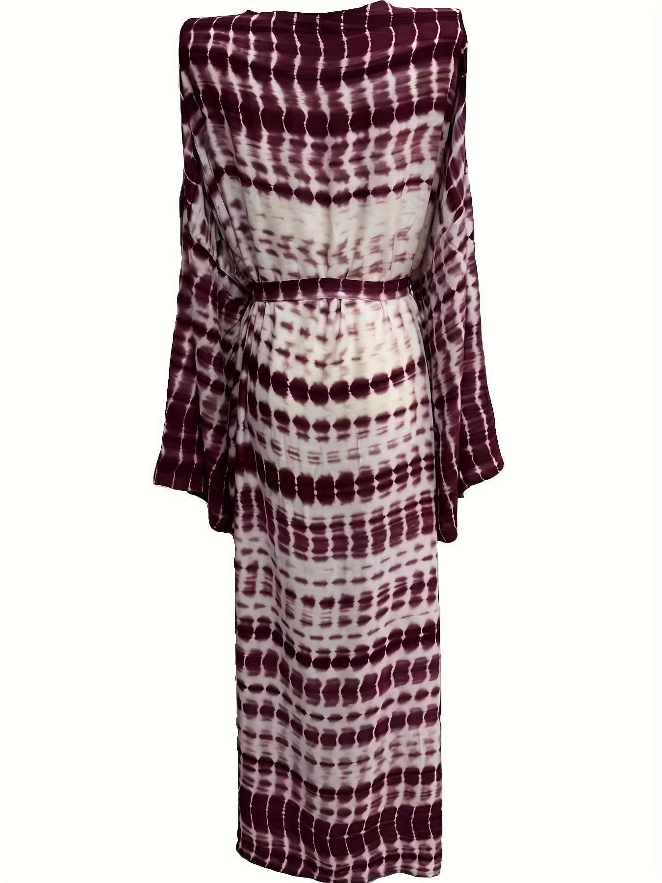  Boho Kimono Women's Plus Tie Dye Bat Sleeve Open Front Beach Cover Up