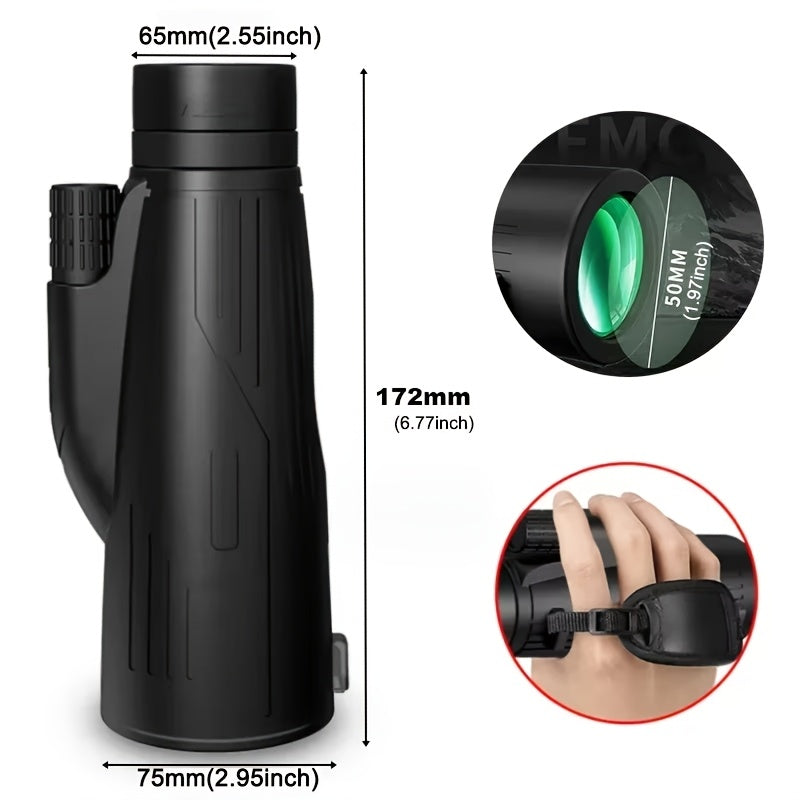 High Def Monocular Telescope, 50mm Lens, ABS Material