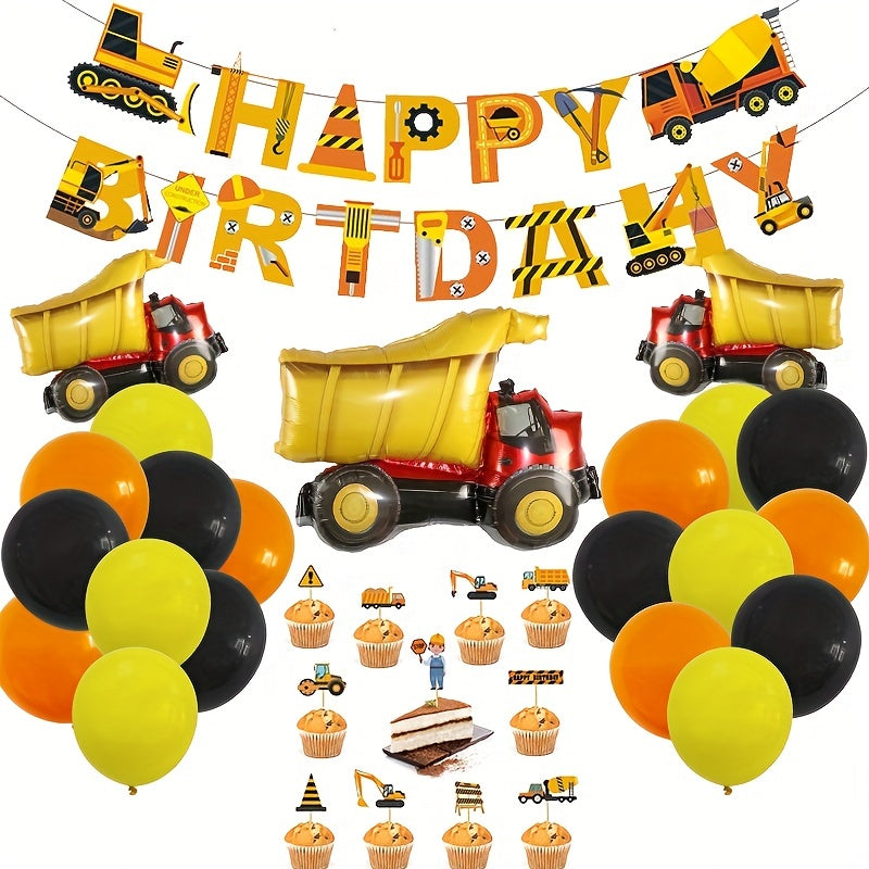 Traffic Car Series Balloons and Flags Birthday Party Decor