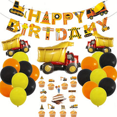 Traffic Car Series Balloons and Flags Birthday Party Decor