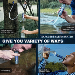 Portable Water Filter Straw with Water Bag