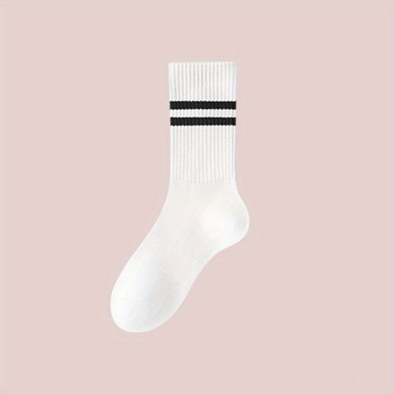 Comfy Striped Trim Non-slip Yoga Socks 2 Pairs