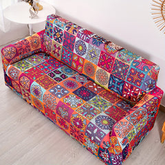 Classic Boho Silk Printed Sofa Slipcover Non-slip Furniture Protector