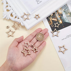 100 Pcs Star Wood Cutouts for Crafts - Christmas Flag Winter Decor