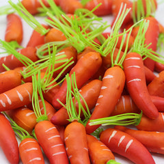 Orange Carrots with Green Leaves Plastic Simulation Vegetable Model Toy