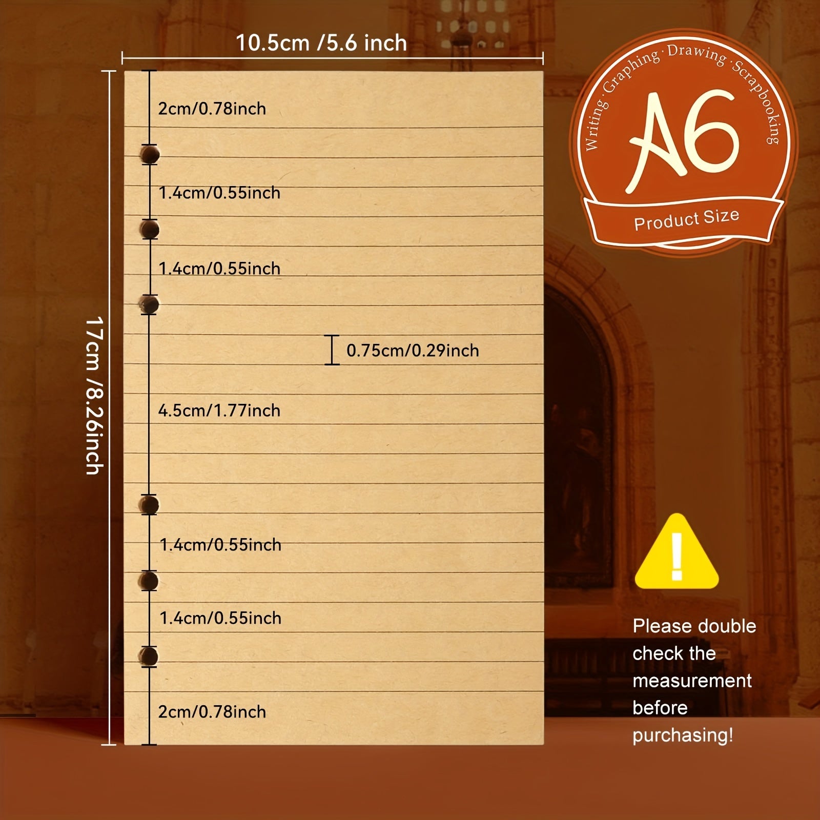 A5 Binder Refill Paper College Ruled Notebook Inserts