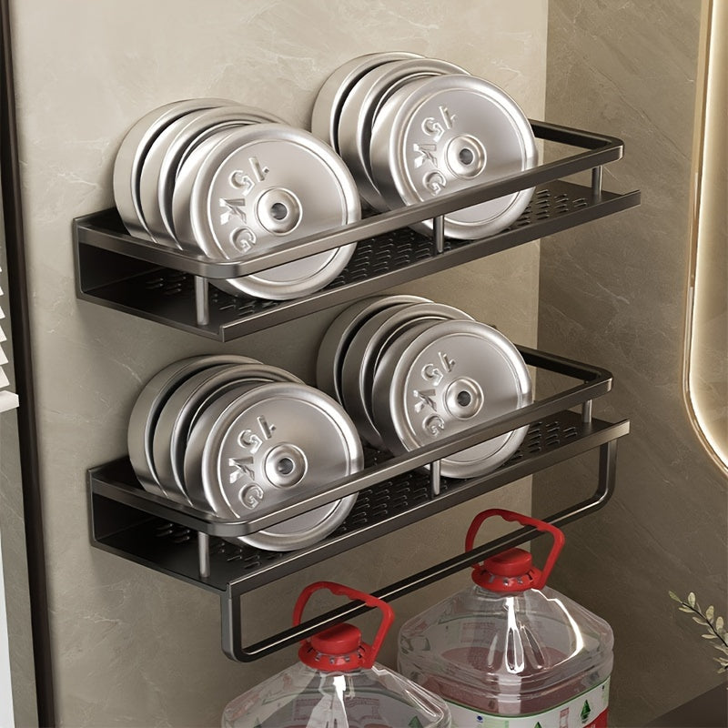 Wall Mounted Bathroom Storage Shelf with Makeup Rack Shampoo Holder