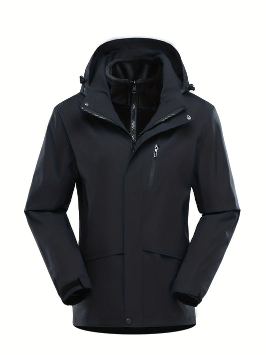 3-in-1 Sports Hooded Jacket for Outdoor Hiking - Women's Winter Warm Coat