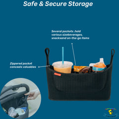 Versatile Stroller Organizer Bag Fits Uppababy Joggers Britax BOB