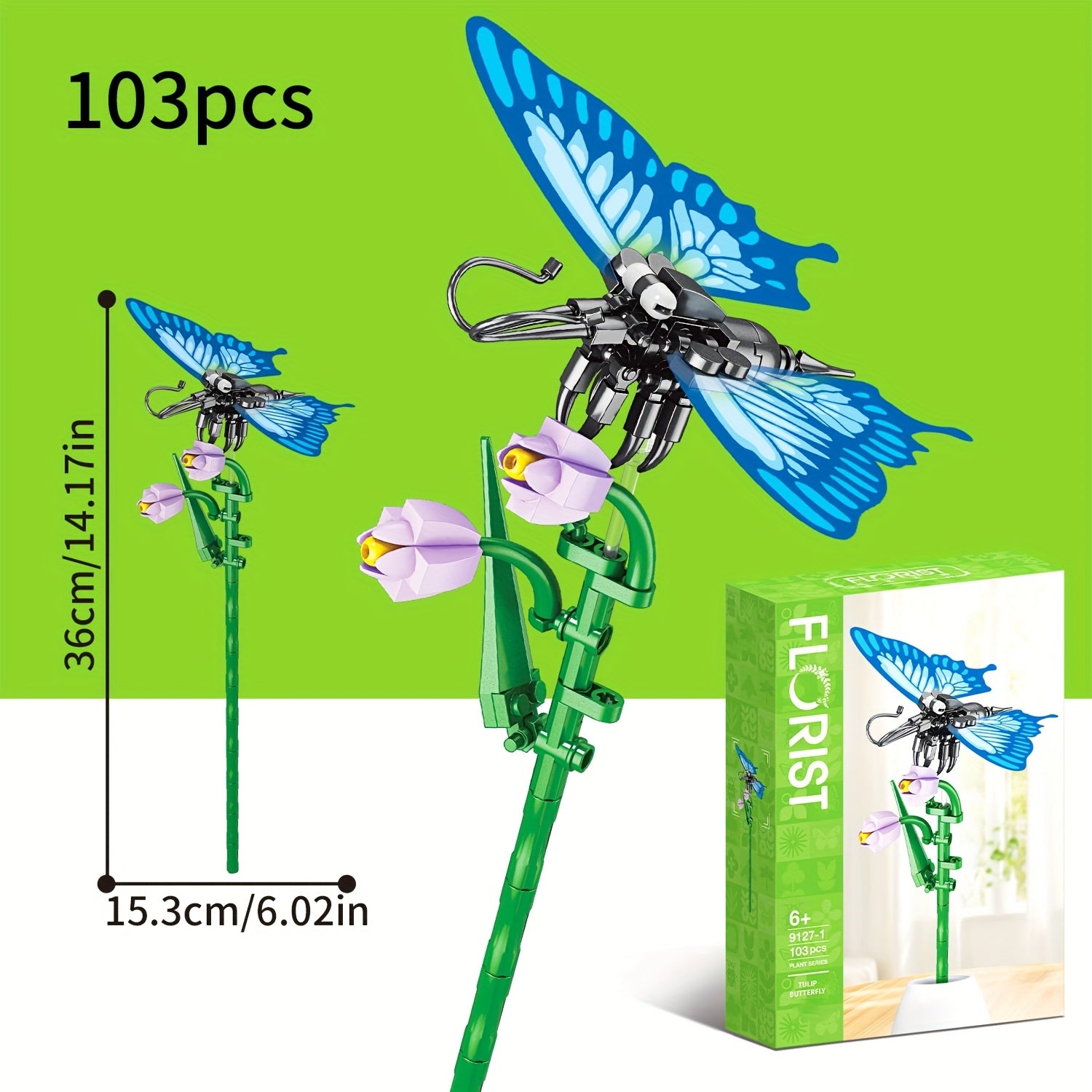 Insect Flower Series Building Block Toy - Flower Bouquet Assembly Set
