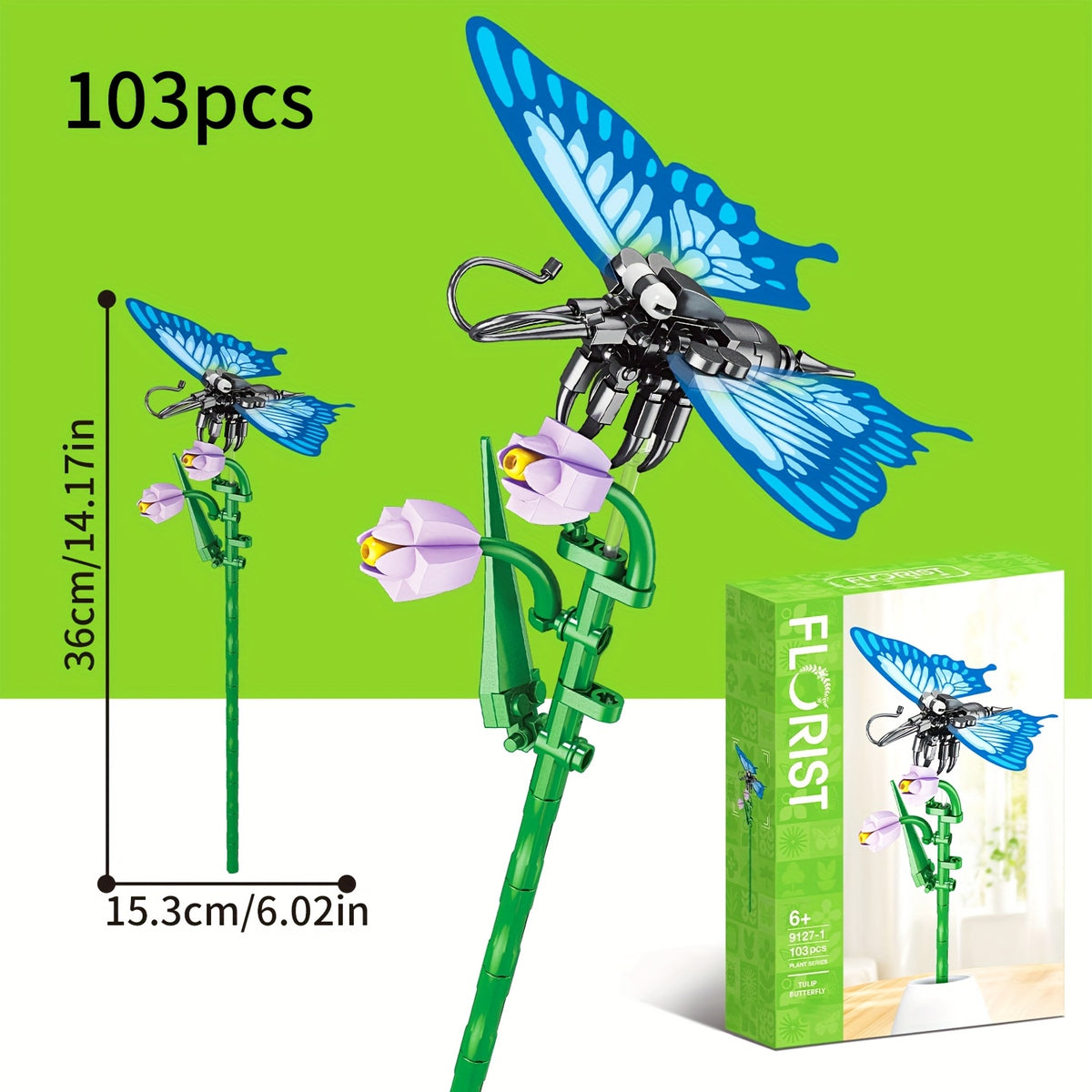 Insect Flower Series Building Block Toy - Flower Bouquet Assembly Set