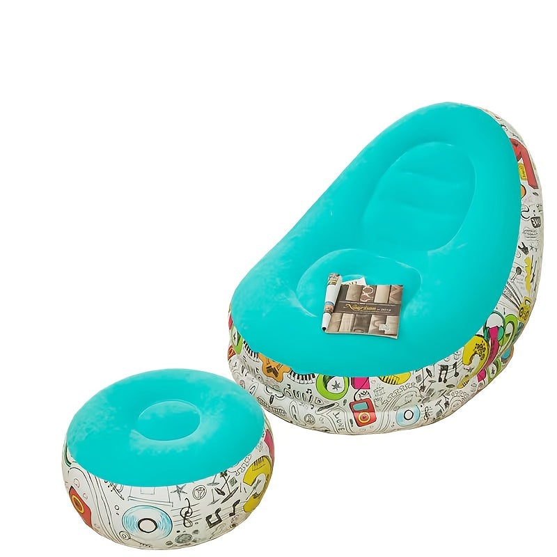 Macaron Flocking Inflatable Lazy Sofa Lounger