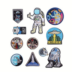 11pcs Universe Iron On Patches Sew On Embroidered Applique Repair Patch