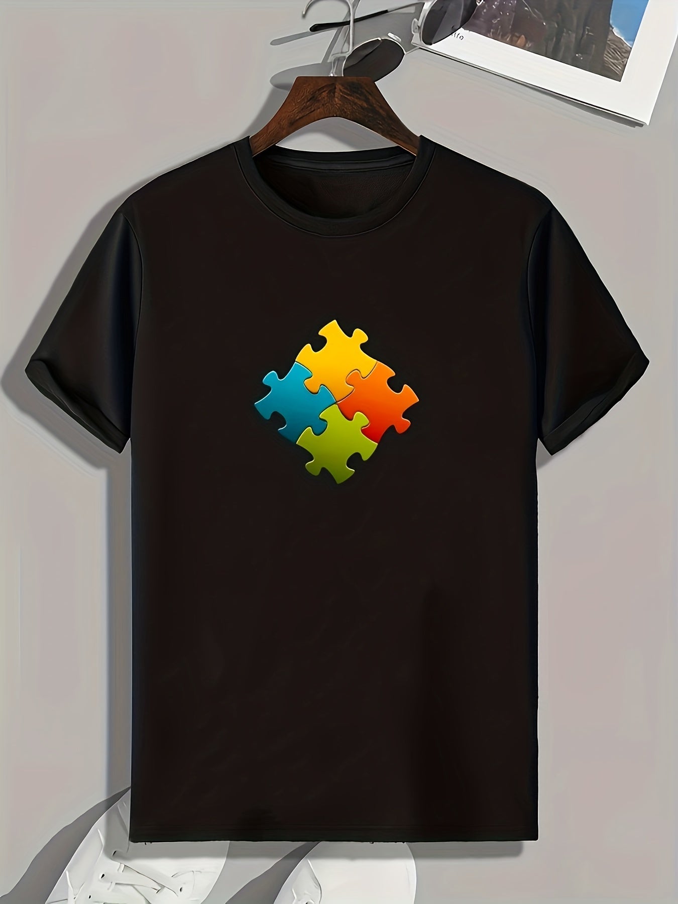Puzzles Print Men's Graphic T shirt for Summer
