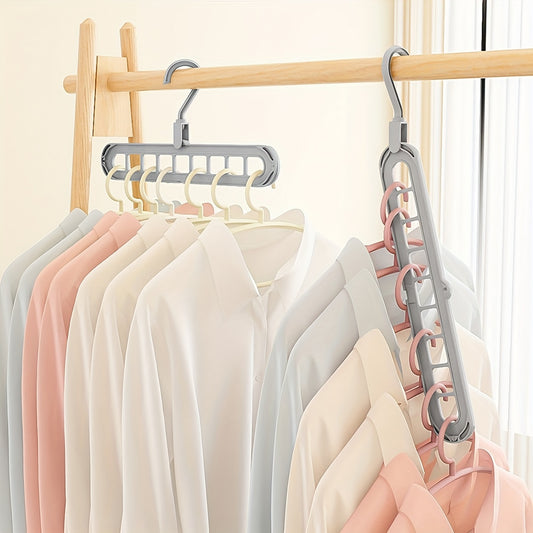 Portable Grey 9 Hole Travel Hanger Multifunctional Clothes Drying Rack