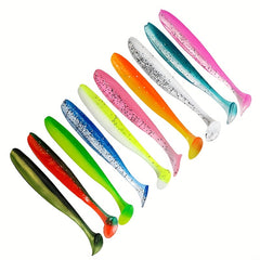 10pcs T Tail Soft Worm Lure for Outdoor Fishing